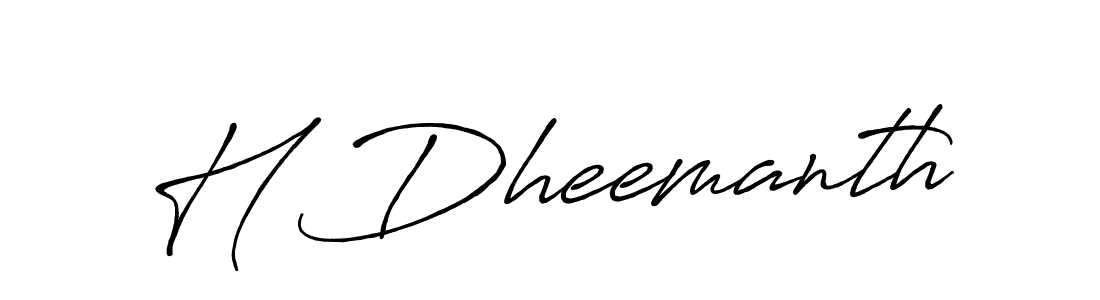 Use a signature maker to create a handwritten signature online. With this signature software, you can design (Antro_Vectra_Bolder) your own signature for name H Dheemanth. H Dheemanth signature style 7 images and pictures png