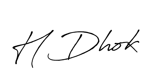 Also we have H Dhok name is the best signature style. Create professional handwritten signature collection using Antro_Vectra_Bolder autograph style. H Dhok signature style 7 images and pictures png