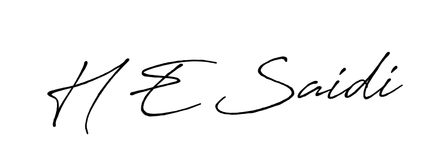 Create a beautiful signature design for name H E Saidi. With this signature (Antro_Vectra_Bolder) fonts, you can make a handwritten signature for free. H E Saidi signature style 7 images and pictures png