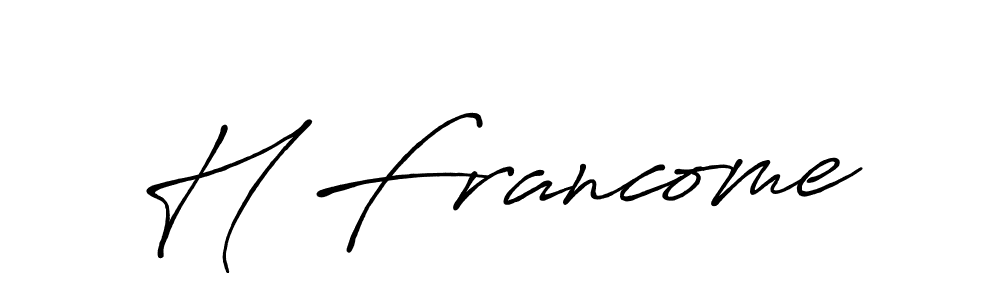 This is the best signature style for the H Francome name. Also you like these signature font (Antro_Vectra_Bolder). Mix name signature. H Francome signature style 7 images and pictures png