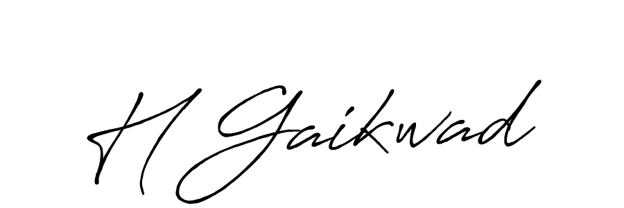 How to make H Gaikwad name signature. Use Antro_Vectra_Bolder style for creating short signs online. This is the latest handwritten sign. H Gaikwad signature style 7 images and pictures png