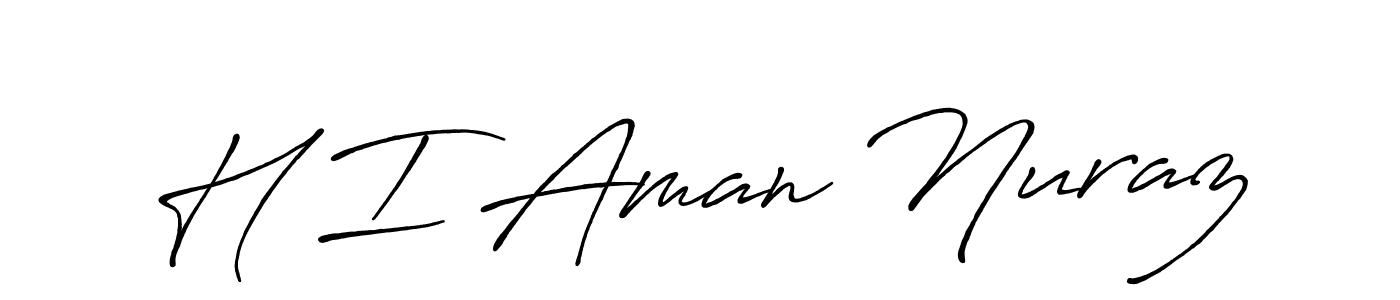 Antro_Vectra_Bolder is a professional signature style that is perfect for those who want to add a touch of class to their signature. It is also a great choice for those who want to make their signature more unique. Get H I Aman Nuraz name to fancy signature for free. H I Aman Nuraz signature style 7 images and pictures png