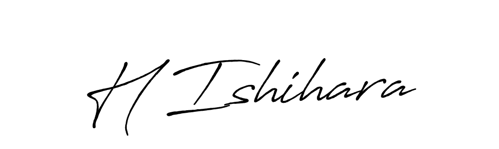 H Ishihara stylish signature style. Best Handwritten Sign (Antro_Vectra_Bolder) for my name. Handwritten Signature Collection Ideas for my name H Ishihara. H Ishihara signature style 7 images and pictures png