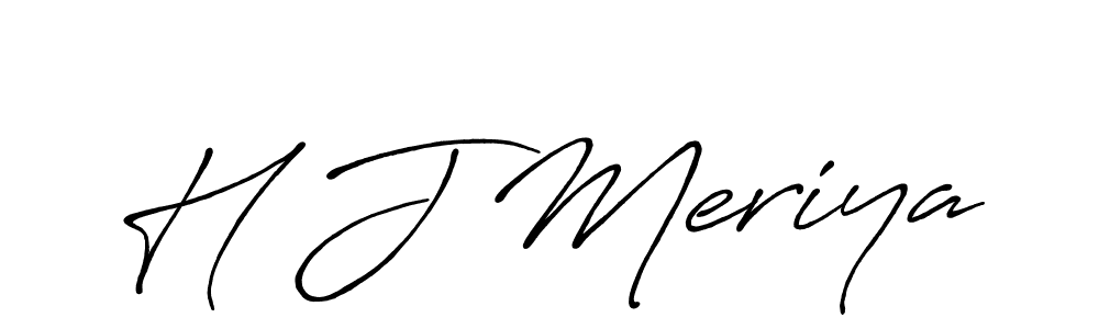 The best way (Antro_Vectra_Bolder) to make a short signature is to pick only two or three words in your name. The name H J Meriya include a total of six letters. For converting this name. H J Meriya signature style 7 images and pictures png