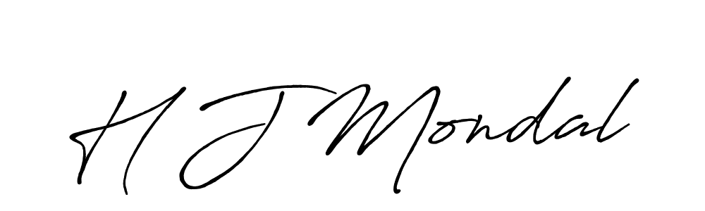 Make a beautiful signature design for name H J Mondal. With this signature (Antro_Vectra_Bolder) style, you can create a handwritten signature for free. H J Mondal signature style 7 images and pictures png