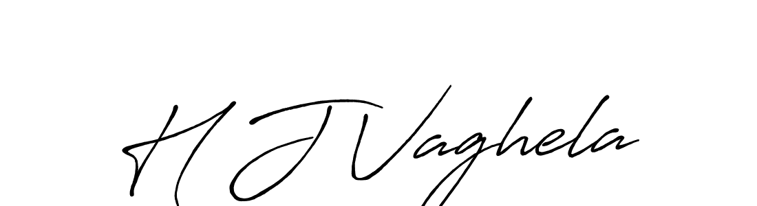 How to make H J Vaghela name signature. Use Antro_Vectra_Bolder style for creating short signs online. This is the latest handwritten sign. H J Vaghela signature style 7 images and pictures png