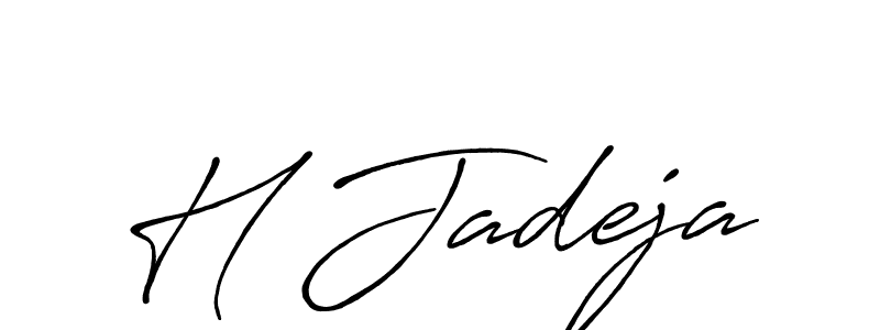 Make a beautiful signature design for name H Jadeja. With this signature (Antro_Vectra_Bolder) style, you can create a handwritten signature for free. H Jadeja signature style 7 images and pictures png