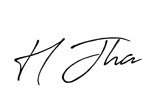 How to make H Jha name signature. Use Antro_Vectra_Bolder style for creating short signs online. This is the latest handwritten sign. H Jha signature style 7 images and pictures png