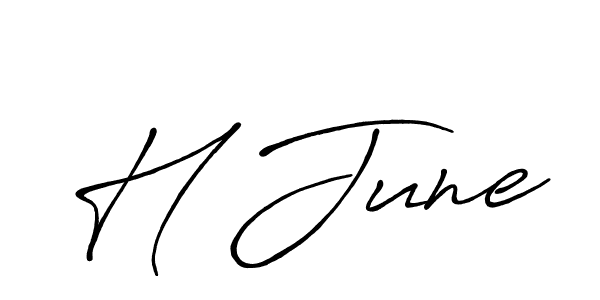 The best way (Antro_Vectra_Bolder) to make a short signature is to pick only two or three words in your name. The name H June include a total of six letters. For converting this name. H June signature style 7 images and pictures png