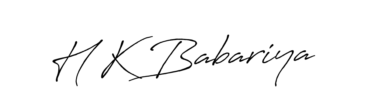 if you are searching for the best signature style for your name H K Babariya. so please give up your signature search. here we have designed multiple signature styles  using Antro_Vectra_Bolder. H K Babariya signature style 7 images and pictures png