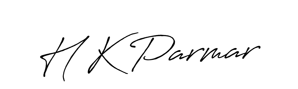 Use a signature maker to create a handwritten signature online. With this signature software, you can design (Antro_Vectra_Bolder) your own signature for name H K Parmar. H K Parmar signature style 7 images and pictures png