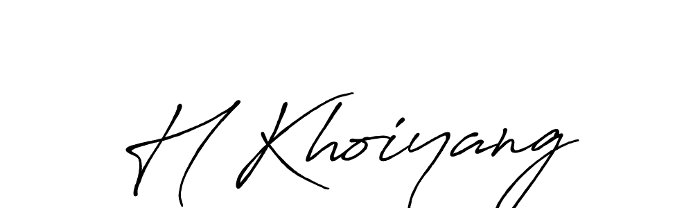 Create a beautiful signature design for name H Khoiyang. With this signature (Antro_Vectra_Bolder) fonts, you can make a handwritten signature for free. H Khoiyang signature style 7 images and pictures png