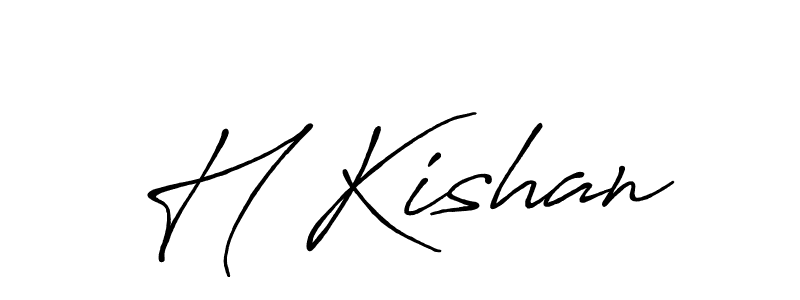 Use a signature maker to create a handwritten signature online. With this signature software, you can design (Antro_Vectra_Bolder) your own signature for name H Kishan. H Kishan signature style 7 images and pictures png