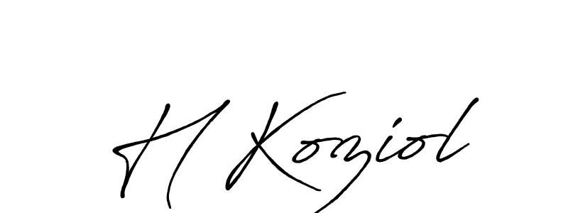 Use a signature maker to create a handwritten signature online. With this signature software, you can design (Antro_Vectra_Bolder) your own signature for name H Koziol. H Koziol signature style 7 images and pictures png