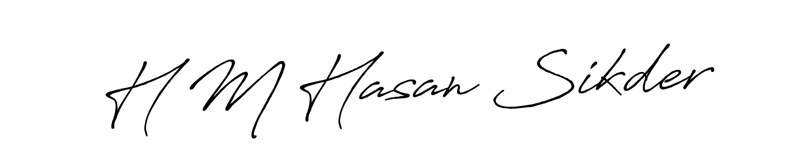 Create a beautiful signature design for name H M Hasan Sikder. With this signature (Antro_Vectra_Bolder) fonts, you can make a handwritten signature for free. H M Hasan Sikder signature style 7 images and pictures png