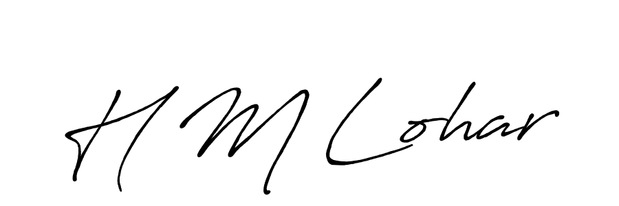 if you are searching for the best signature style for your name H M Lohar. so please give up your signature search. here we have designed multiple signature styles  using Antro_Vectra_Bolder. H M Lohar signature style 7 images and pictures png