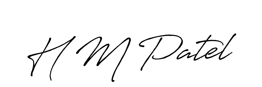 How to make H M Patel name signature. Use Antro_Vectra_Bolder style for creating short signs online. This is the latest handwritten sign. H M Patel signature style 7 images and pictures png
