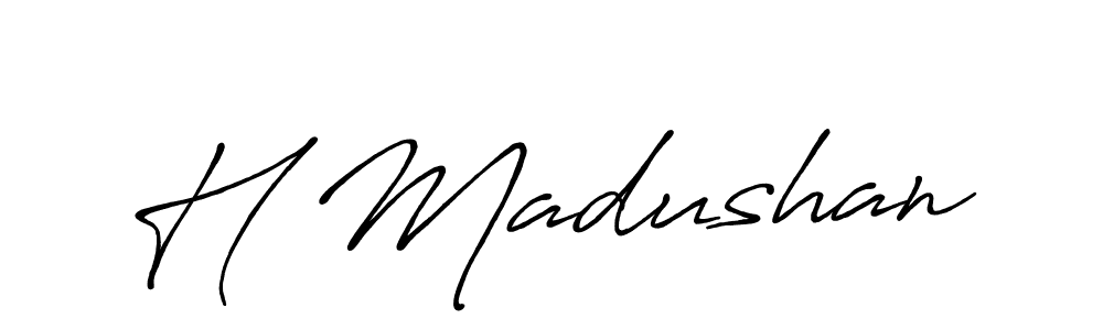 Make a beautiful signature design for name H Madushan. Use this online signature maker to create a handwritten signature for free. H Madushan signature style 7 images and pictures png