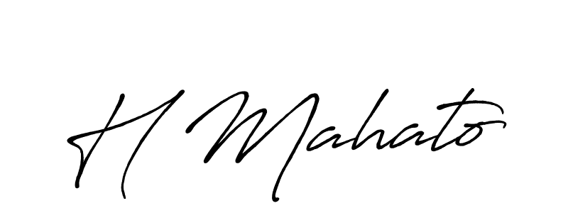 Make a beautiful signature design for name H Mahato. With this signature (Antro_Vectra_Bolder) style, you can create a handwritten signature for free. H Mahato signature style 7 images and pictures png