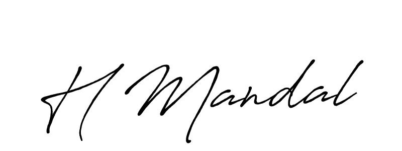 Use a signature maker to create a handwritten signature online. With this signature software, you can design (Antro_Vectra_Bolder) your own signature for name H Mandal. H Mandal signature style 7 images and pictures png