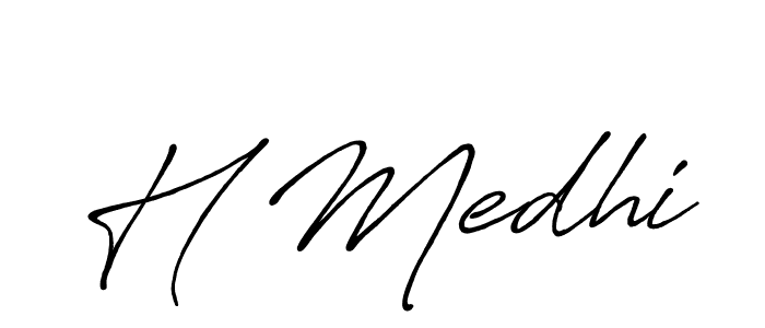 H Medhi stylish signature style. Best Handwritten Sign (Antro_Vectra_Bolder) for my name. Handwritten Signature Collection Ideas for my name H Medhi. H Medhi signature style 7 images and pictures png