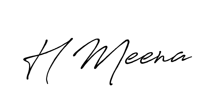 H Meena stylish signature style. Best Handwritten Sign (Antro_Vectra_Bolder) for my name. Handwritten Signature Collection Ideas for my name H Meena. H Meena signature style 7 images and pictures png
