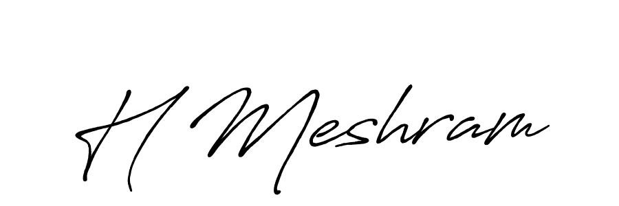 H Meshram stylish signature style. Best Handwritten Sign (Antro_Vectra_Bolder) for my name. Handwritten Signature Collection Ideas for my name H Meshram. H Meshram signature style 7 images and pictures png
