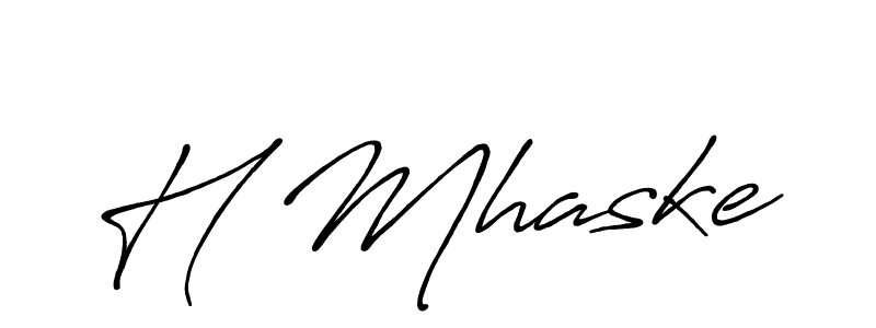 if you are searching for the best signature style for your name H Mhaske. so please give up your signature search. here we have designed multiple signature styles  using Antro_Vectra_Bolder. H Mhaske signature style 7 images and pictures png