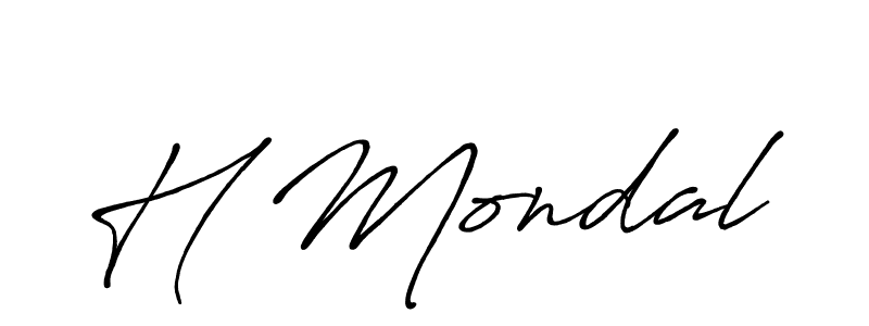 H Mondal stylish signature style. Best Handwritten Sign (Antro_Vectra_Bolder) for my name. Handwritten Signature Collection Ideas for my name H Mondal. H Mondal signature style 7 images and pictures png