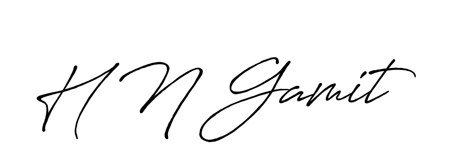 How to make H N Gamit name signature. Use Antro_Vectra_Bolder style for creating short signs online. This is the latest handwritten sign. H N Gamit signature style 7 images and pictures png