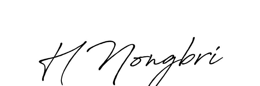 Use a signature maker to create a handwritten signature online. With this signature software, you can design (Antro_Vectra_Bolder) your own signature for name H Nongbri. H Nongbri signature style 7 images and pictures png