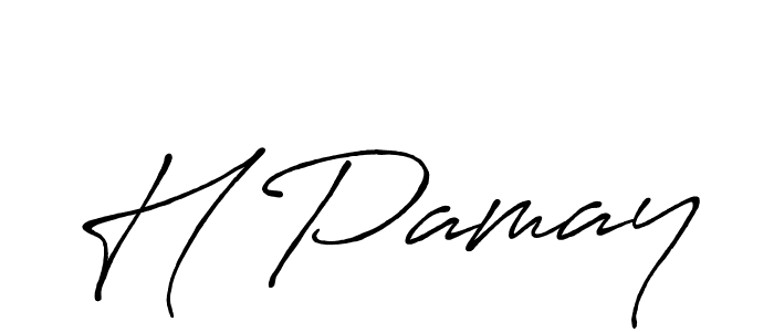 Make a beautiful signature design for name H Pamay. With this signature (Antro_Vectra_Bolder) style, you can create a handwritten signature for free. H Pamay signature style 7 images and pictures png