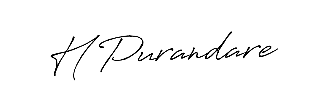 Make a beautiful signature design for name H Purandare. With this signature (Antro_Vectra_Bolder) style, you can create a handwritten signature for free. H Purandare signature style 7 images and pictures png