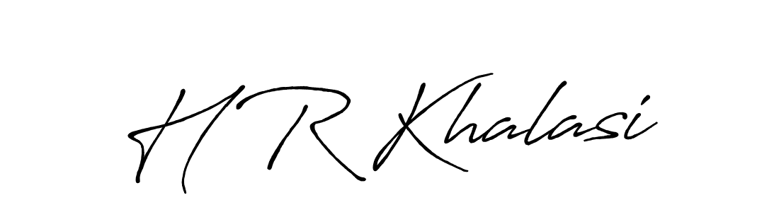 How to make H R Khalasi name signature. Use Antro_Vectra_Bolder style for creating short signs online. This is the latest handwritten sign. H R Khalasi signature style 7 images and pictures png