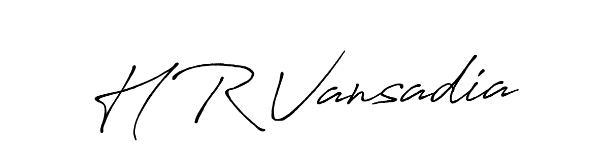 It looks lik you need a new signature style for name H R Vansadia. Design unique handwritten (Antro_Vectra_Bolder) signature with our free signature maker in just a few clicks. H R Vansadia signature style 7 images and pictures png