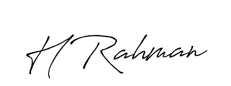 Create a beautiful signature design for name H Rahman. With this signature (Antro_Vectra_Bolder) fonts, you can make a handwritten signature for free. H Rahman signature style 7 images and pictures png