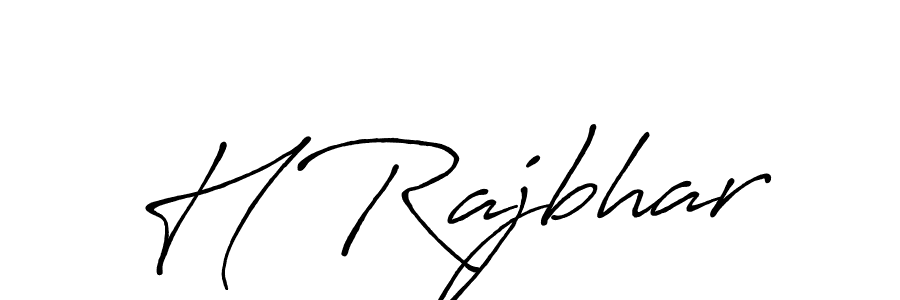 How to make H Rajbhar name signature. Use Antro_Vectra_Bolder style for creating short signs online. This is the latest handwritten sign. H Rajbhar signature style 7 images and pictures png