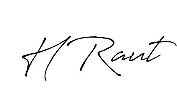 The best way (Antro_Vectra_Bolder) to make a short signature is to pick only two or three words in your name. The name H Raut include a total of six letters. For converting this name. H Raut signature style 7 images and pictures png