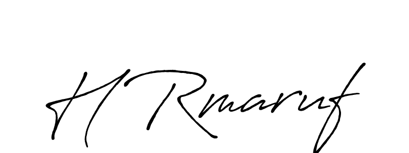 The best way (Antro_Vectra_Bolder) to make a short signature is to pick only two or three words in your name. The name H Rmaruf include a total of six letters. For converting this name. H Rmaruf signature style 7 images and pictures png