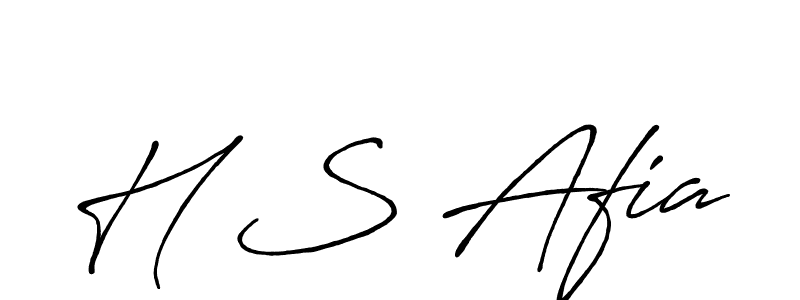 Make a beautiful signature design for name H S Afia. With this signature (Antro_Vectra_Bolder) style, you can create a handwritten signature for free. H S Afia signature style 7 images and pictures png