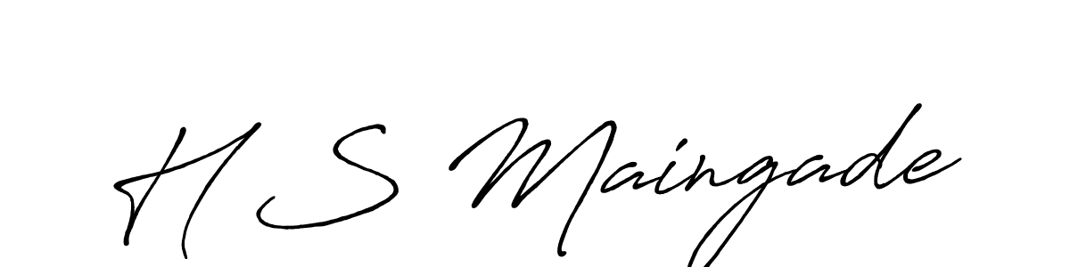 You should practise on your own different ways (Antro_Vectra_Bolder) to write your name (H S Maingade) in signature. don't let someone else do it for you. H S Maingade signature style 7 images and pictures png