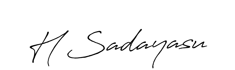 Make a beautiful signature design for name H Sadayasu. With this signature (Antro_Vectra_Bolder) style, you can create a handwritten signature for free. H Sadayasu signature style 7 images and pictures png