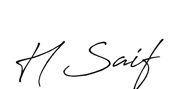 Make a beautiful signature design for name H Saif. Use this online signature maker to create a handwritten signature for free. H Saif signature style 7 images and pictures png