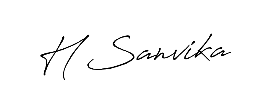 Make a beautiful signature design for name H Sanvika. With this signature (Antro_Vectra_Bolder) style, you can create a handwritten signature for free. H Sanvika signature style 7 images and pictures png