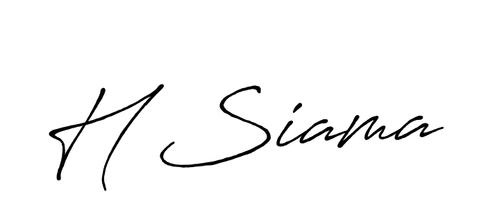 How to make H Siama name signature. Use Antro_Vectra_Bolder style for creating short signs online. This is the latest handwritten sign. H Siama signature style 7 images and pictures png