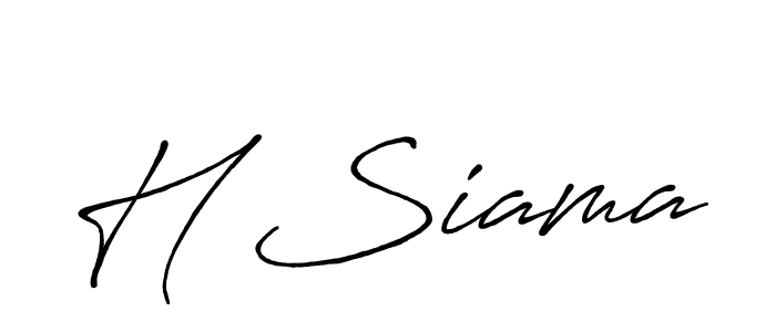 Create a beautiful signature design for name H Siama. With this signature (Antro_Vectra_Bolder) fonts, you can make a handwritten signature for free. H Siama signature style 7 images and pictures png