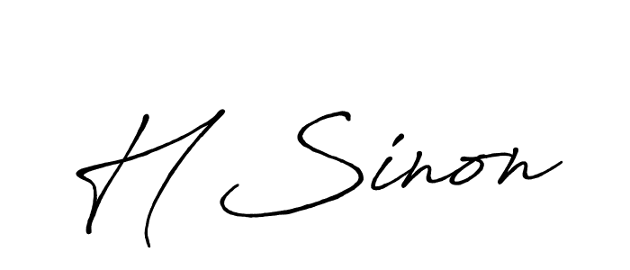 if you are searching for the best signature style for your name H Sinon. so please give up your signature search. here we have designed multiple signature styles  using Antro_Vectra_Bolder. H Sinon signature style 7 images and pictures png