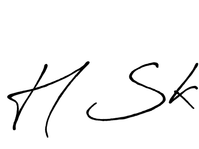 H Sk stylish signature style. Best Handwritten Sign (Antro_Vectra_Bolder) for my name. Handwritten Signature Collection Ideas for my name H Sk. H Sk signature style 7 images and pictures png