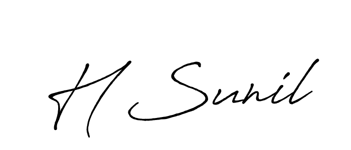 H Sunil stylish signature style. Best Handwritten Sign (Antro_Vectra_Bolder) for my name. Handwritten Signature Collection Ideas for my name H Sunil. H Sunil signature style 7 images and pictures png
