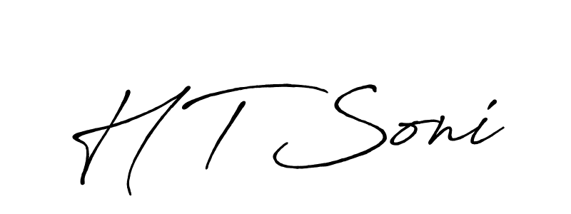 You should practise on your own different ways (Antro_Vectra_Bolder) to write your name (H T Soni) in signature. don't let someone else do it for you. H T Soni signature style 7 images and pictures png